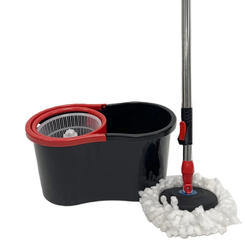

Rotating Mop Bucket with Wringing System for Hands-Free Cleaning Dry Wet Separation for Hardwood Floors Living Room Cleaning