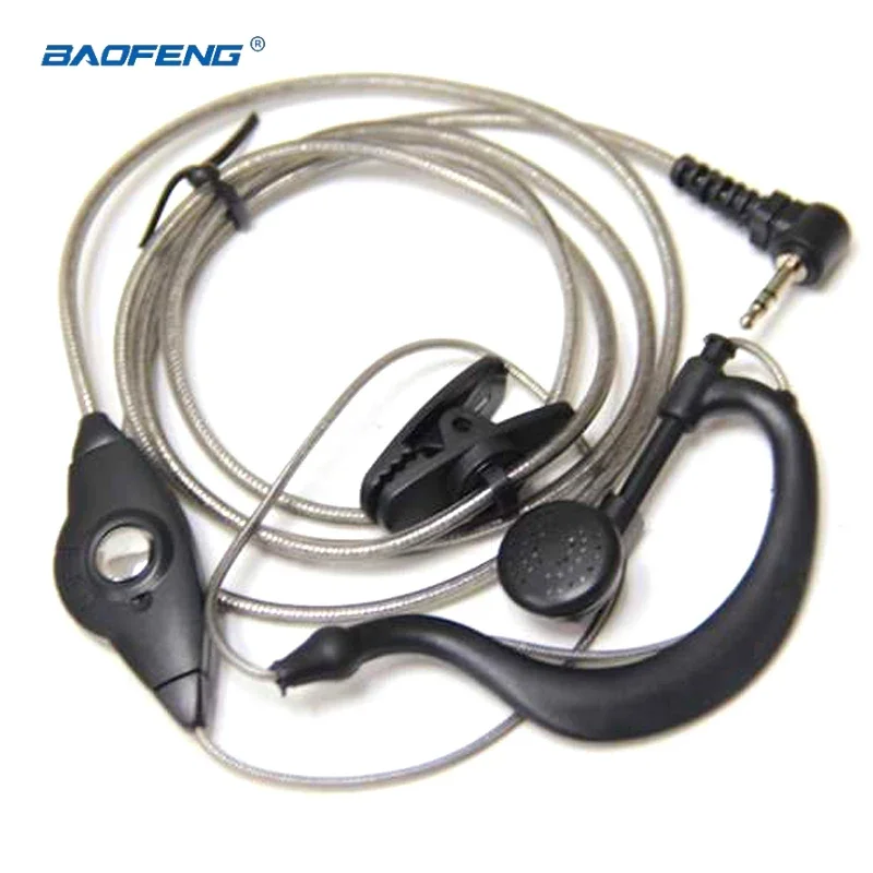 1Pin Headset kait telinga berbentuk G 2.5mm mikrofon PTT Earphone untuk Aksesori Motorola Walkie-talkie TLKR T3 T4 T60 MR350R