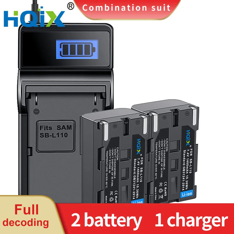 HQIX for Samsung VM-C170 C300 C3700 VP-L2000 L3000 L4000 L500 L520 L530 L550 L600 L610 L650 Camera SB-L110 Charger Battery