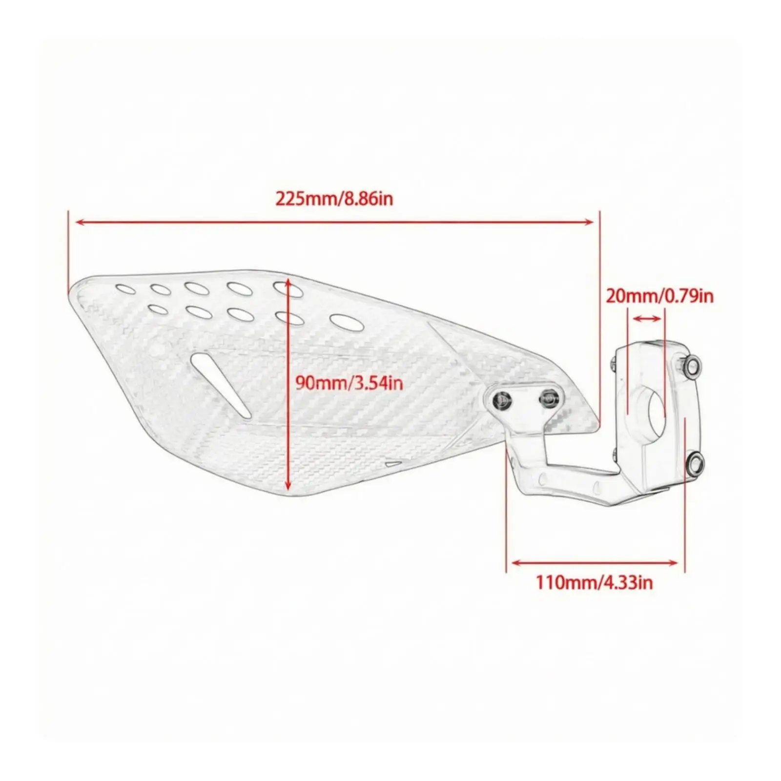 Dirt Bike Handguard Plastic Protector for Off Road Riding Windshield Shield with Bracket and Mounting Hardware Universal Fit for