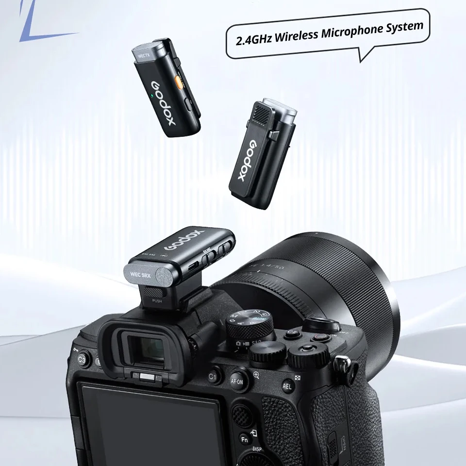 Godox WEC-S Kit 2.4GHz Wireless Microphone System for Cameras and Mobile Devices 656.2' Transmission Distance - view 2