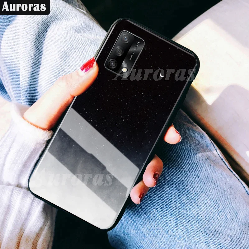 Auroras For Realme GT Master Edition Case Tempered Glass Full Starry Sky Design Feather For Realme GT 5G Cover Narzo 50A 8i Pro