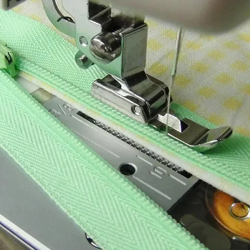Zipper máquina de costura calcador pé, esquerda direita estreita, compatível com haste baixa, Snap On, acessórios de costura