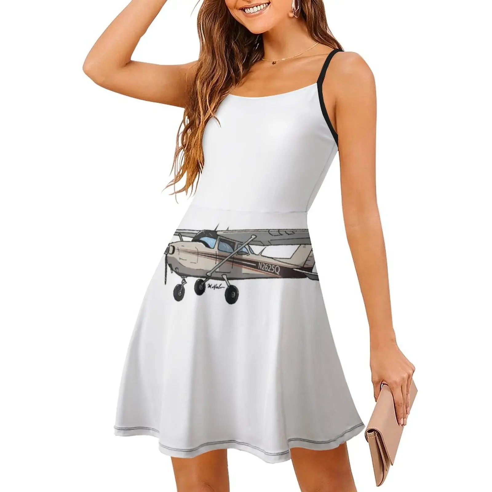 فستان سيسنا 182K N2625Q بوهو شيك أنيق أنيق لحفلات الزفاف على الشاطئ طائرة سيسنا بوش فستان طائرة سيسنا بوش