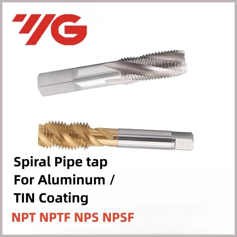 1PCS Korea YG American Pipe Spiral  Tap For aluminum/With Tin Coating NPT NPTF NPS NPSF1/16-27 1/8 3/8-18 1/4-18 3/4-14 1/2-14