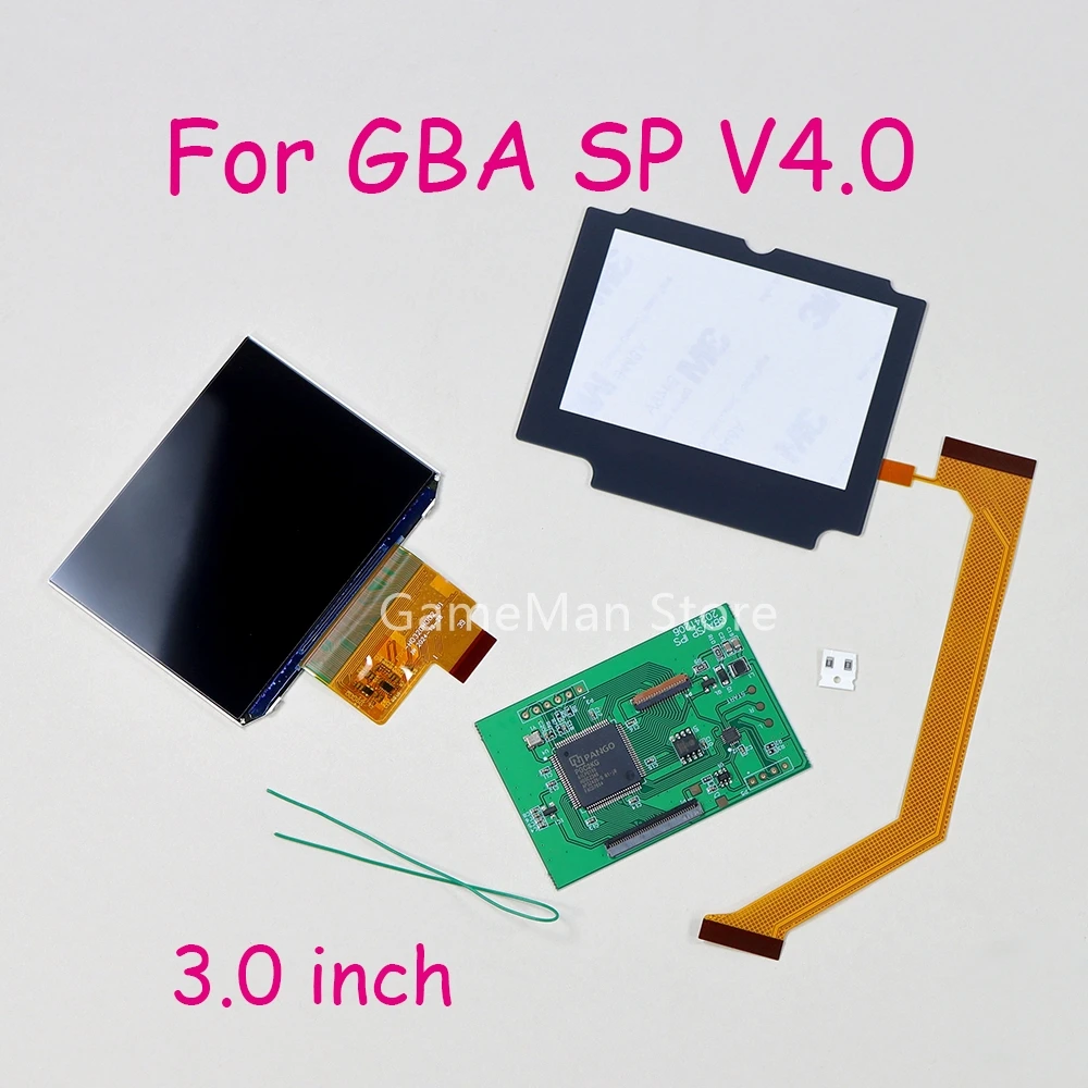 3 مجموعات ل GBA SP V4.0 LCD طقم تعديل الشاشة استبدال 3.0 بوصة تسليط الضوء على LCD IPS الخلفية شاشة الملحقات