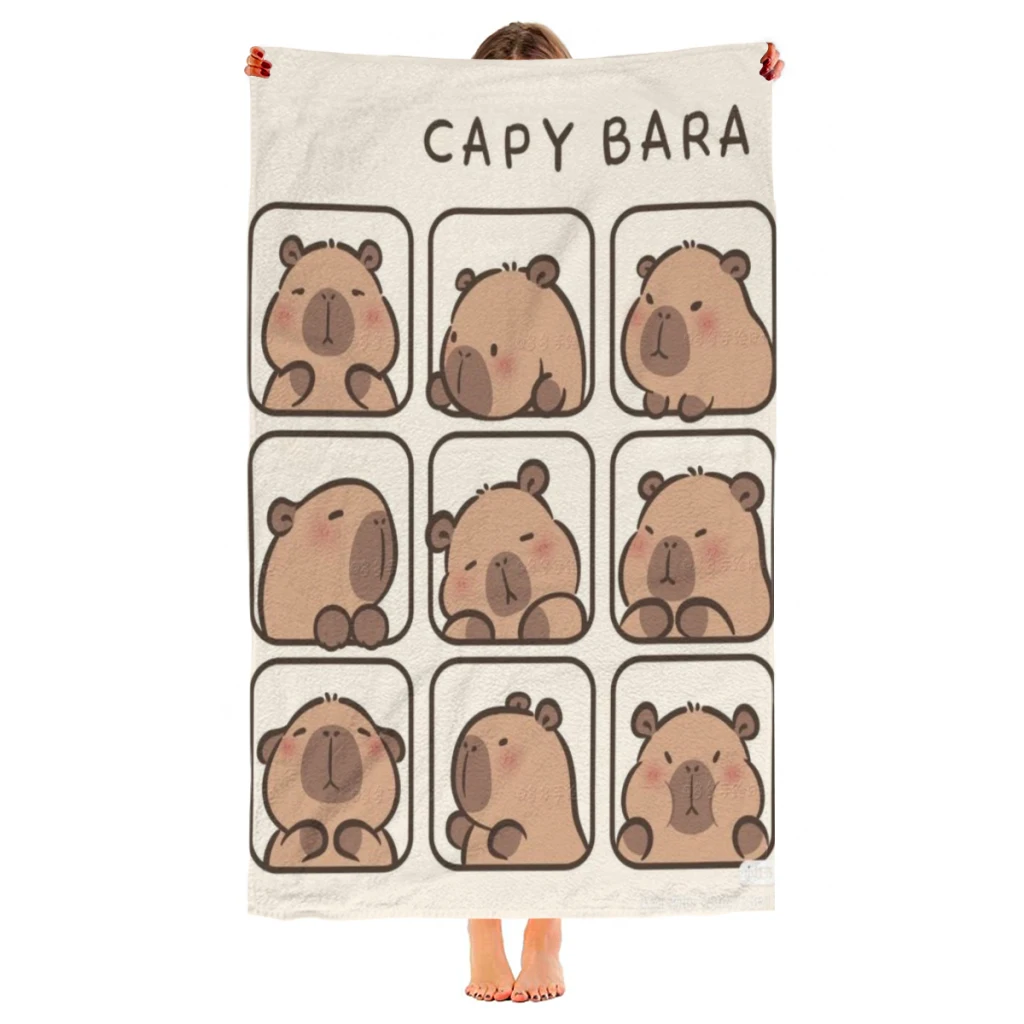 

Capybara Beach Towel Poncho Bathing Towels Cover-ups Quick Dry Sand Free Yoga Spa Gym Pool