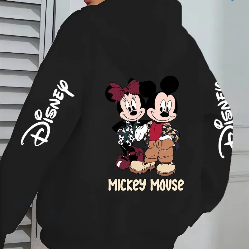 

Men's and Women's Casual Hooded Sweatshirts, Disney Mickey Mouse Print, Loose, Comfortable, Autumn and Winter Unisex Tops