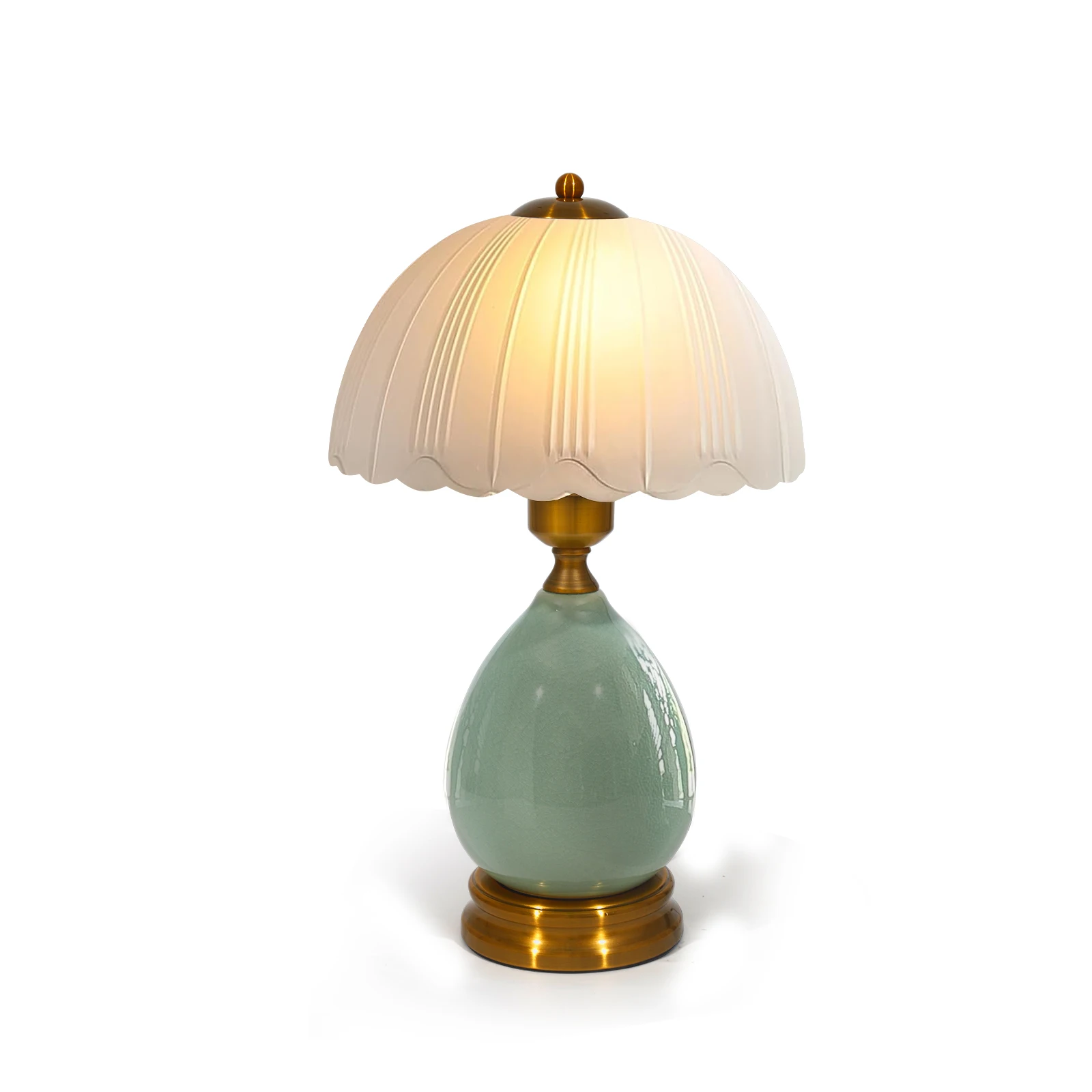 Vintage Green Ceramic Lamp 2