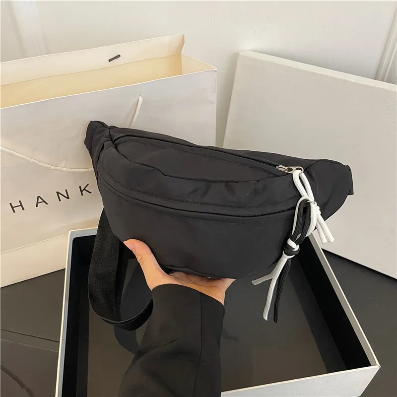 Breast Bag Summer New Korean Version Fashion Foreign Style Zipper Women's Fanny Pack Wide Shoulder Strap Small Bag Messenger Bag