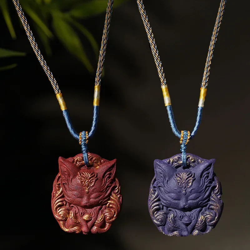 

Hexiang Brand Hexiang Beads Nine-tailed Fox Pendant Necklace, Pendant Men's and Women's Fashion Lucky Pendant