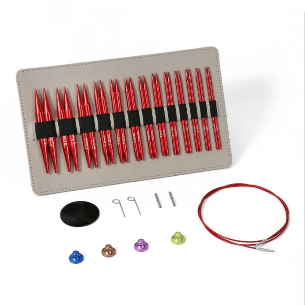 

Пряжа для вязания крючком, аксессуары для вязания, расширительный кабель, набор игл с алюминиевым кольцом, сменный набор круглых спиц, красочный