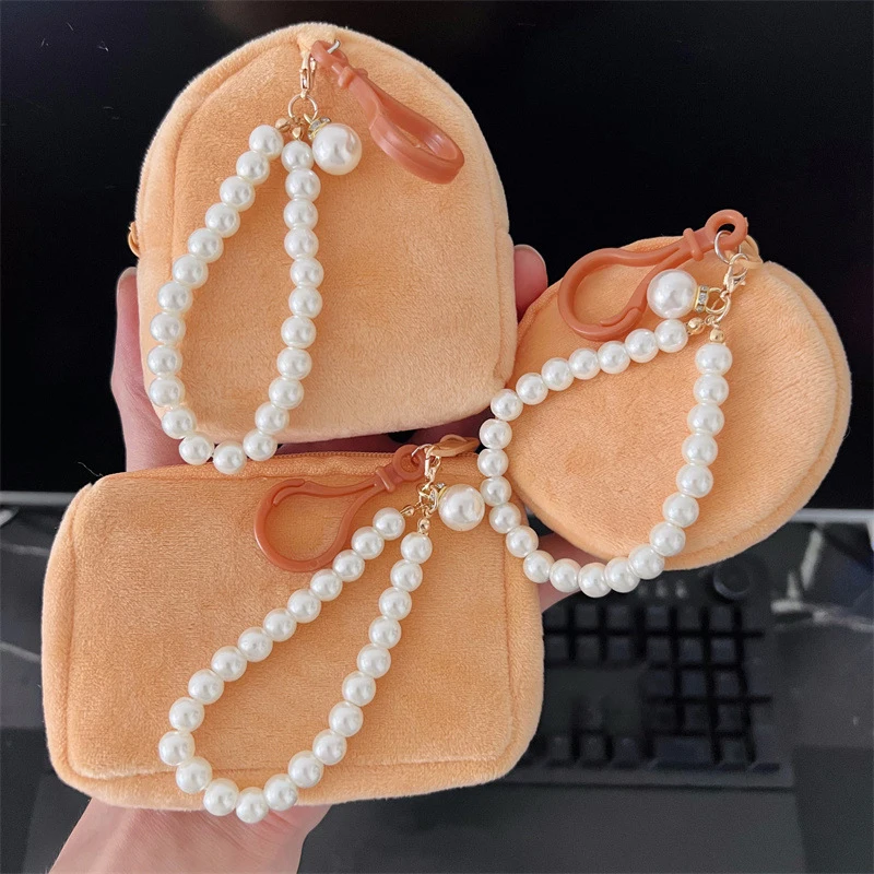 【Happy-Day】 Portamonete in peluche con capibara di Amburgo dei cartoni animati Simpatico sacchetto per il cambio dei soldi Mini sacchetto di immagazzinaggio per auricolari in peluche con portachiavi