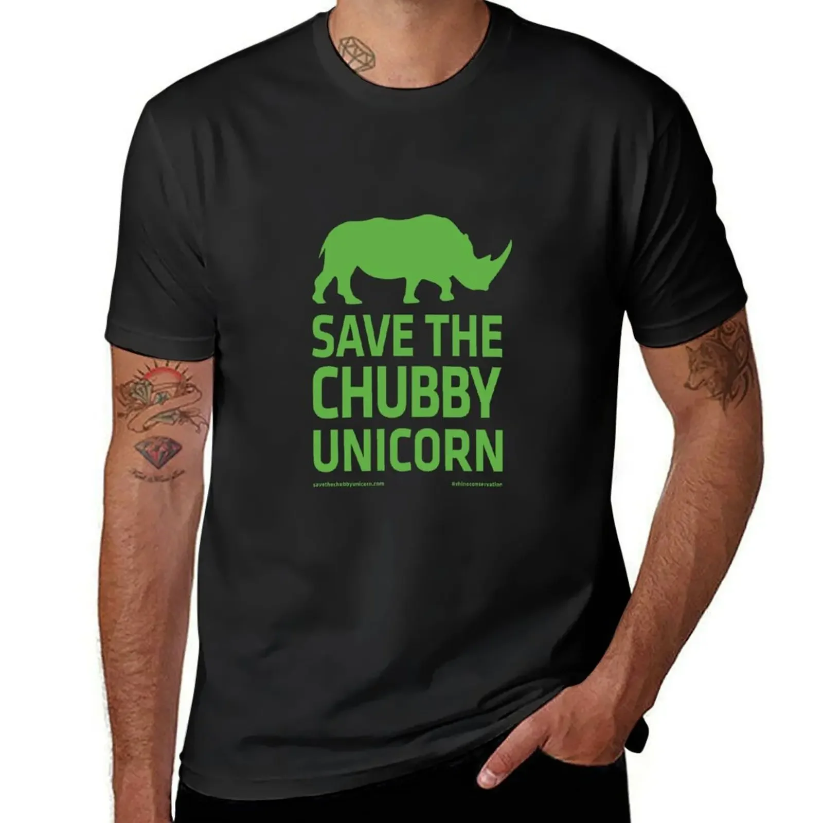 

Save The Chubby Unicorn - Green T-Shirt oversized t shirt cotton graphic tees summer top designer shirts Short sleeve tee men