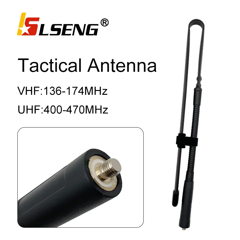 

LSENG Walkie Talkie Tactical Military Antenna Dual Band UHF VHF for Motorola GP380 GP88 HT10 GP328 Two Way Radio Communicator