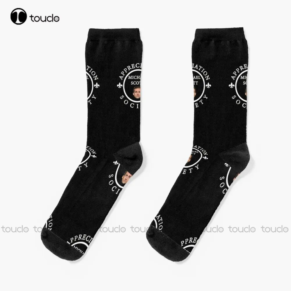 Michael Scott Appreciation Society Socks Mens White Socks Fashion Creative Leisure Funny Art Abstract Oil Painting Socks Funny