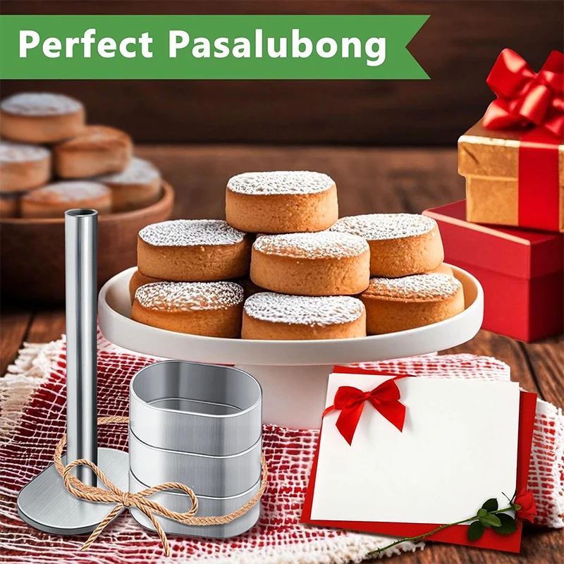 Stainless Steel Cake Mousse Pastry Ring Mold with Pusher DIY Baking Tools for Cake Decorating Cooking Rings Pulburon Molder view 4