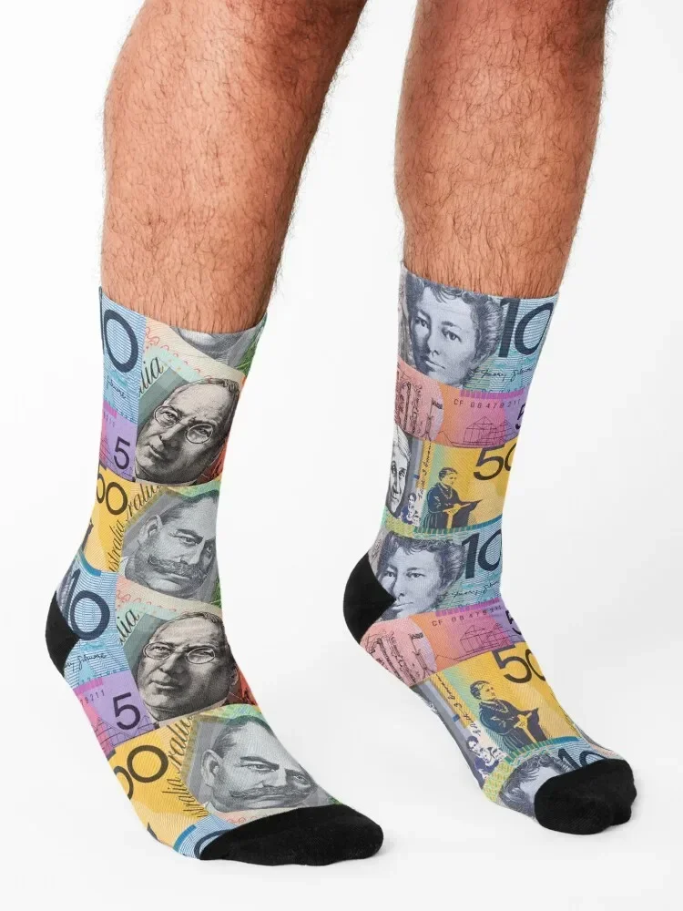 Australian Dollars Socks anti slip football funny sock new in's sheer Socks For Man Women's