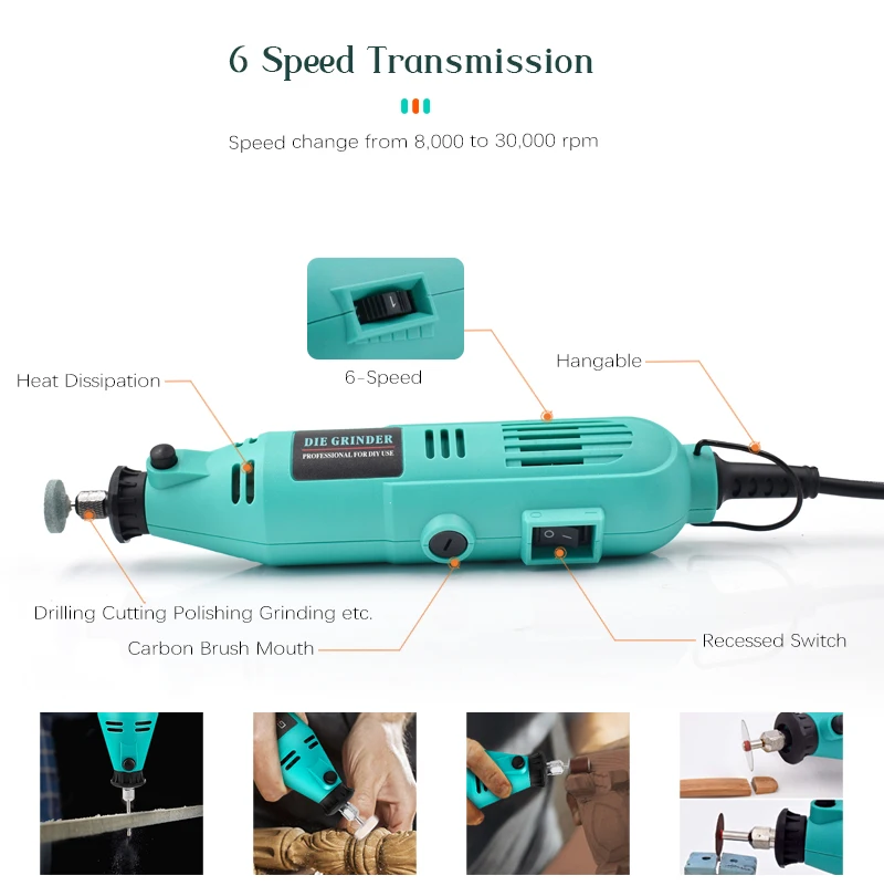 135W Electric Mini Drill Grinder & Engraving Pen Set Rotary Tool for Jade Jewelry & Wood Carving Dental Drill Polishing Machine