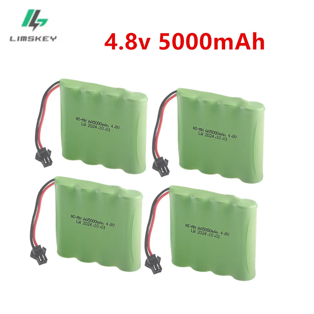 4.8V 5000mah NiMH AA Battery with SM PLUG For Rc toys Cars Tanks Robots Boats Guns 4.8v Rechargeable Battery 4* AA Battery Pack