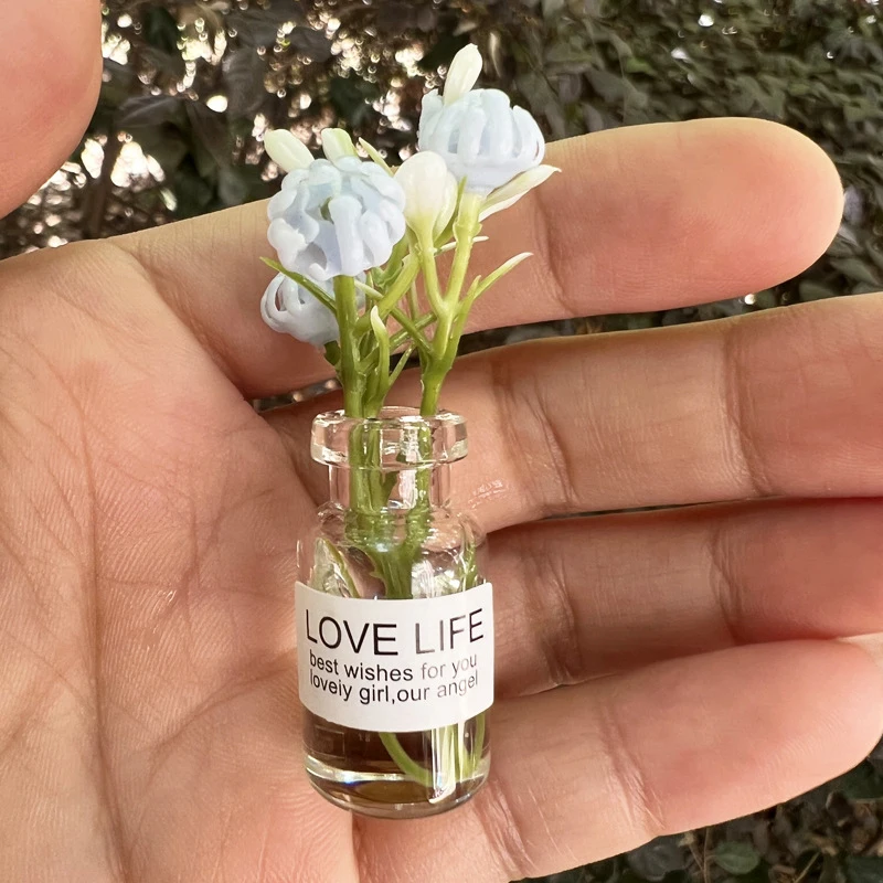 1:12 인형집 미니어처 꽃병 꽃꽂이 병 수경 식물 홈 가든 장식 인형집 액세서리-장난감