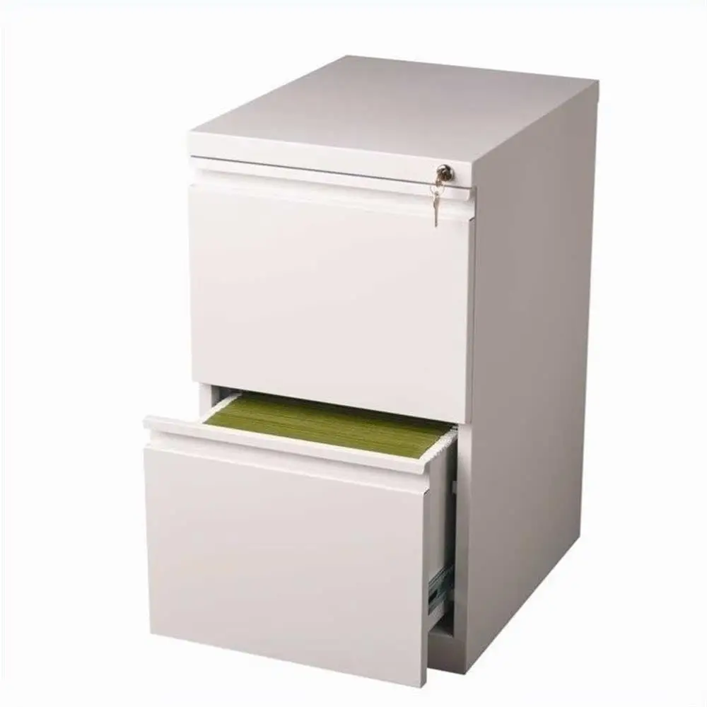 

20" Deep 2 Drawer Mobile File Cabinet White Office Storage, Customized