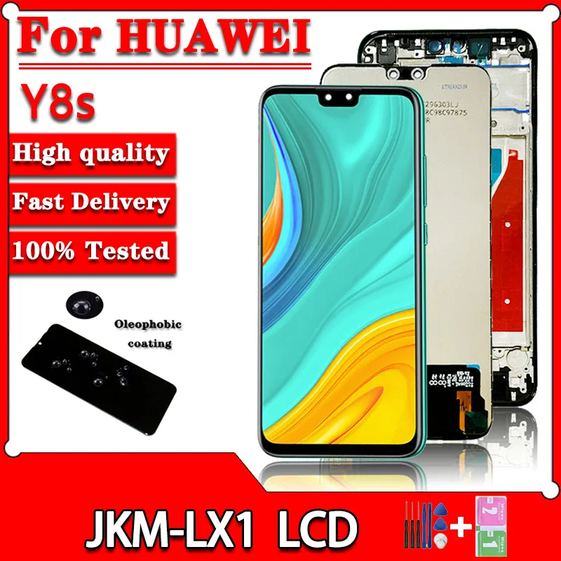 Testowane dla Huawei Y8s LCD JKM-LX1, JKM-LX2, JKM-LX3 wyświetlacz ekran dotykowy Digitizer zgromadzenie dla Huawei Y8S LCD