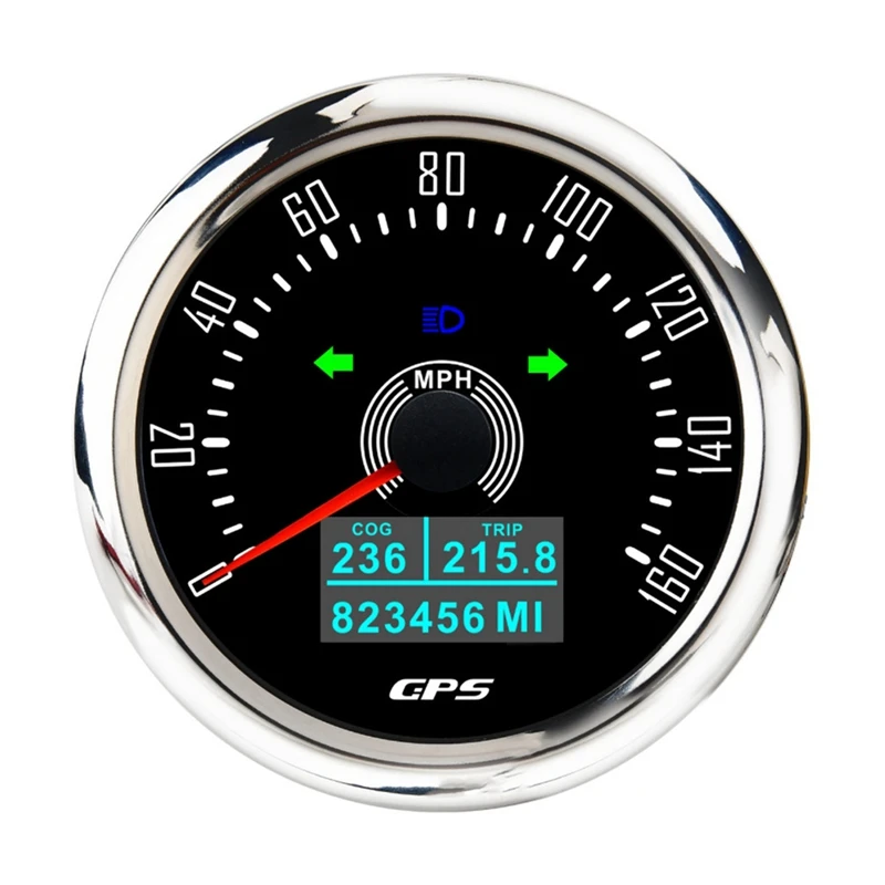 85MM GPS Speedometer With GPS Antenna 7Colors Backlight Digital LED Odometer Gauge For 12V24V Car Boat Marine