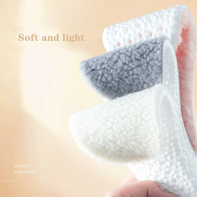 1Pair Wool Warm Shoes Insole for Feet Winter Thicken Snow Boots Shoe Pads Shock absorbing Sports Insoles Men Woman Shoe Sole