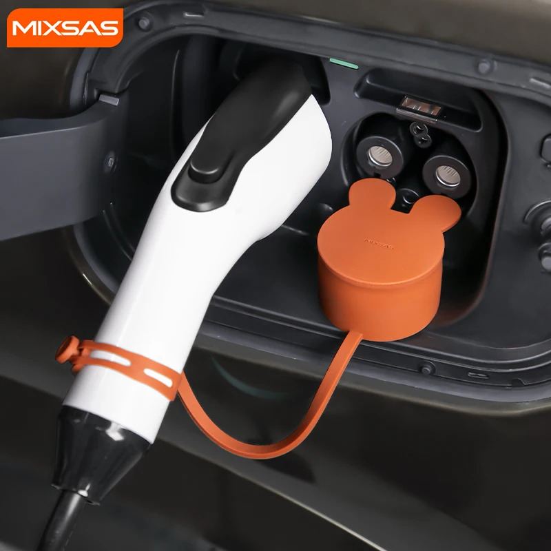 MIXSAS شاحن سيارات كهربائية التوصيل غطاء منفذ نوع 2 التوصيل الغطاء الواقي الحافظة لمعظم محطة شحن EVSE موصل غطاء الكرتون