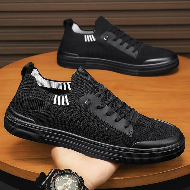 Men's Spring/Summer Breathable Lightweight Fly-Weave Comfortable Sports Mesh Panel Sneakers