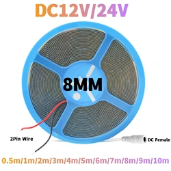 5M 10M 8MM FCOB LED Strip 12V 24V 480LEDs/M High Density RA90 Dimmable Tape Linear Lighting Ribbon Lamp Warm Nature Cold White
