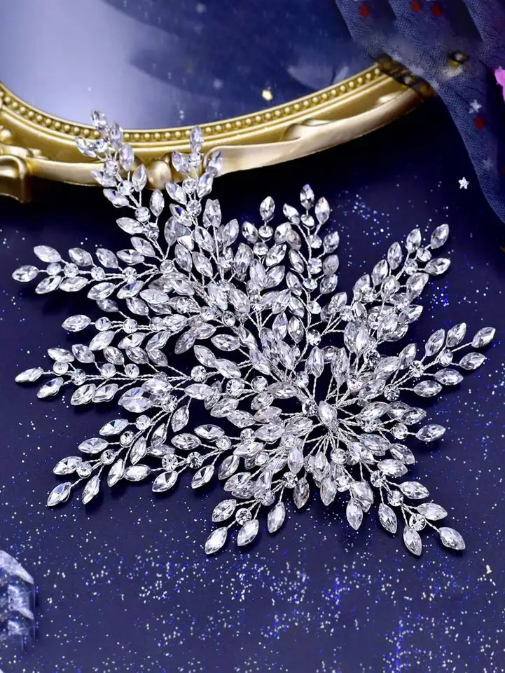 Elegant Silver Crystal Headband for Bridal Hair