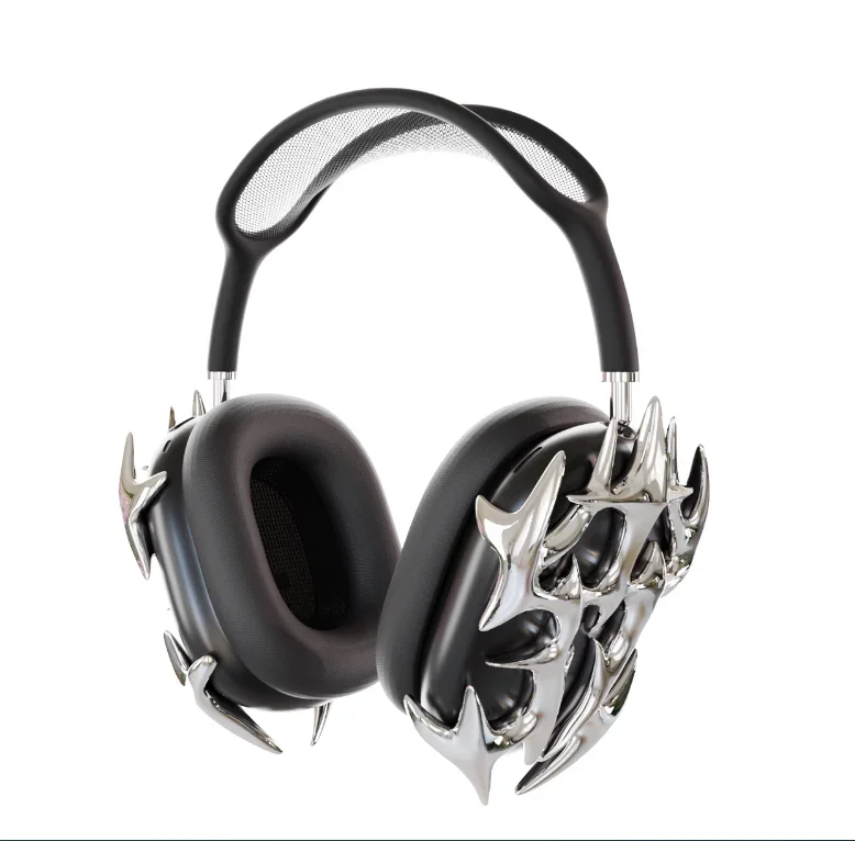 voor Airpods Max Case Y2k hoofdtelefoonhoes op maat zilveren wervelkolom hoofdtelefoonaccessoire voor Airpods Max Replica oortelefoondecoratie cadeau