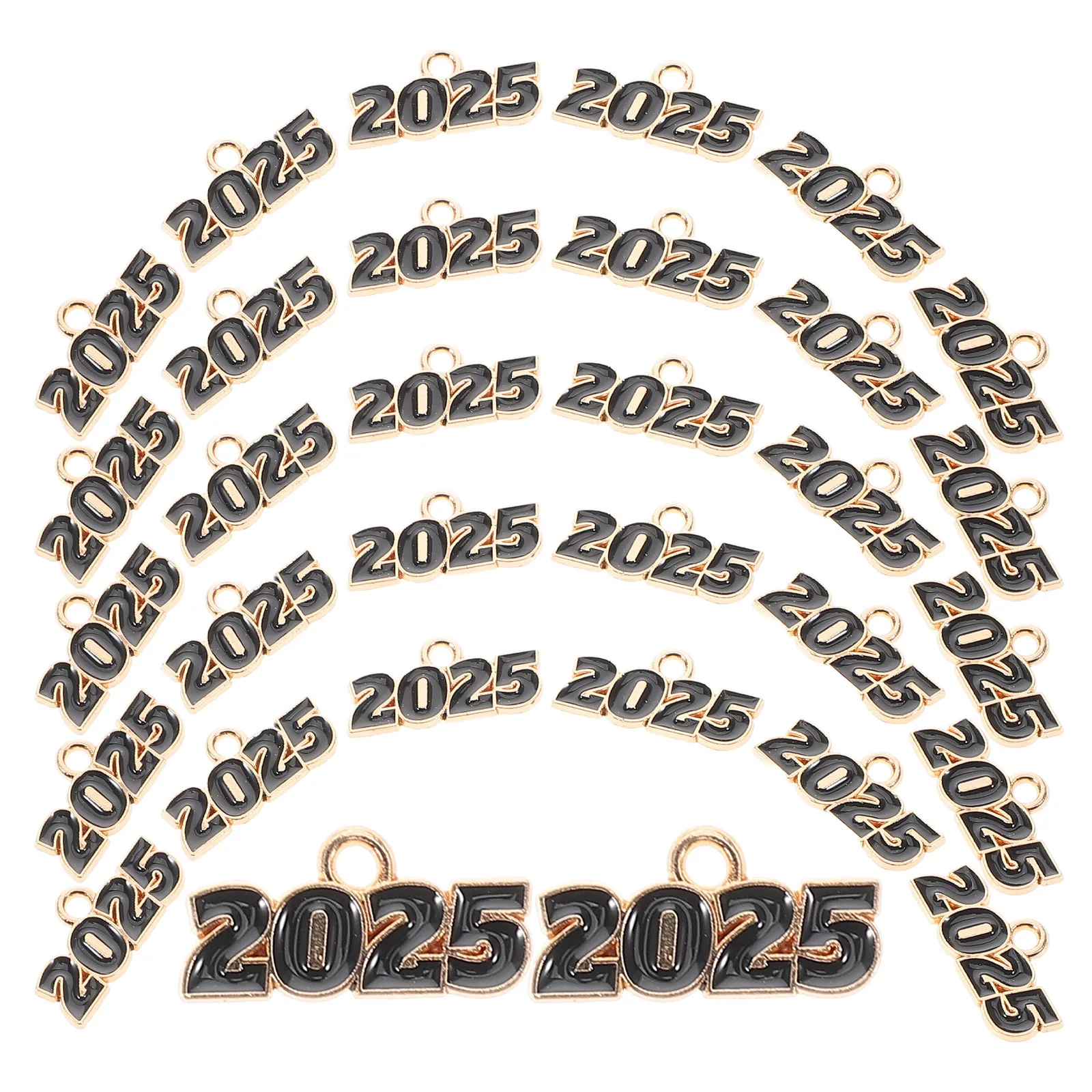 100Pcs Multi Functional Alloy Graduation Tassel Charms 2025 Commemorative Pendants for Necklaces Bracelets Keychains Jewelry
