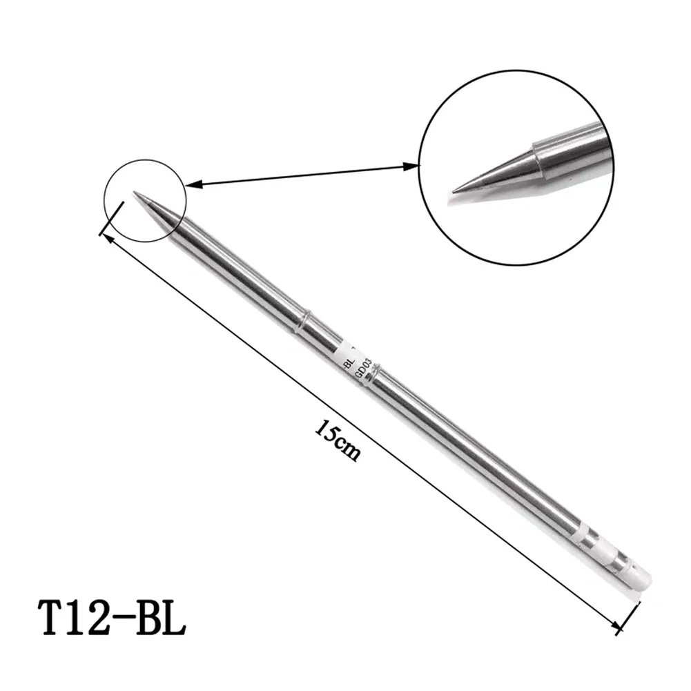 5 pcs T12 Soldering Iron Tips for ILS BC1 D24 K BL Soldering Irons with Close Grained Iron Plating and Accurate Tip Geometry