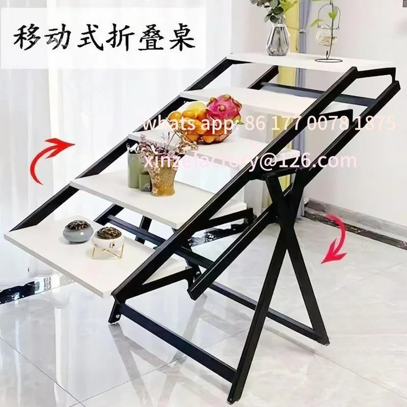 Customizable Folding Table Deformed Dining Table Small Apartment Multi-functional Rack Foldable Rotating Movable Multi-purpose