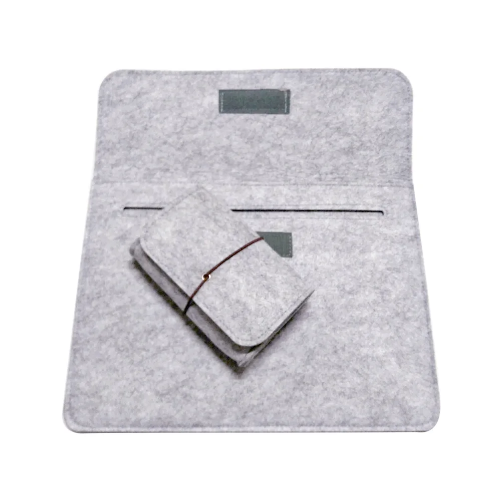 Besegad Felt Carrying Laptop Envelope Case Bag Sleeve for Macbook Air Pro Retina 11 12 13 15 inch w/ Charger Magic Mouse Bag