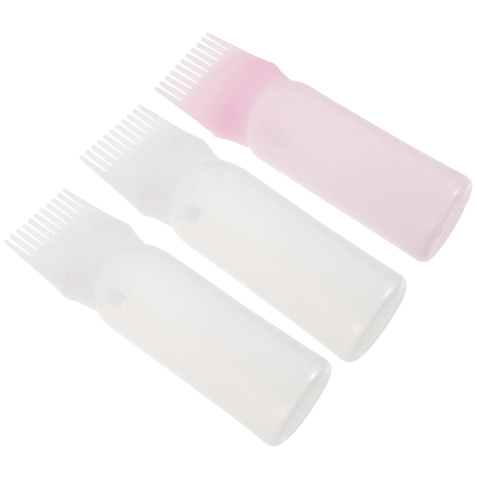 3 Pcs Hair Shampoo Bottle Dyeing Applicator Medicine Coloring Plastic Barber Tool