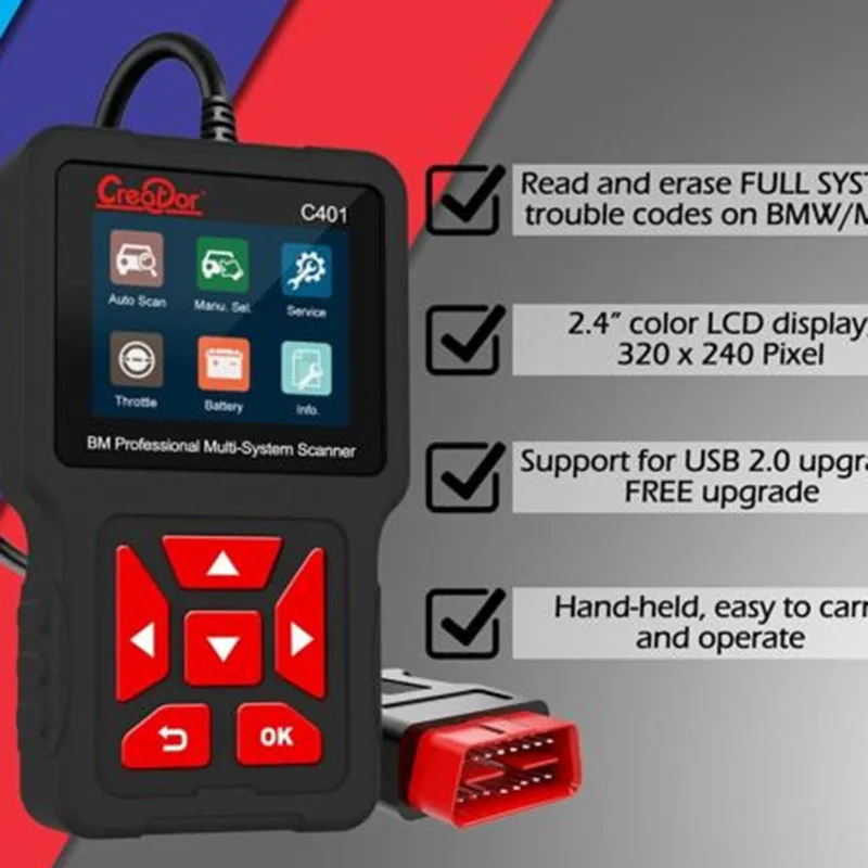 

Creator C410 2022 Version OBD2 Code Reader Applicable on Mini Engine Analyzer for Diagnosis 1-Year Warranty for BMW/MINI