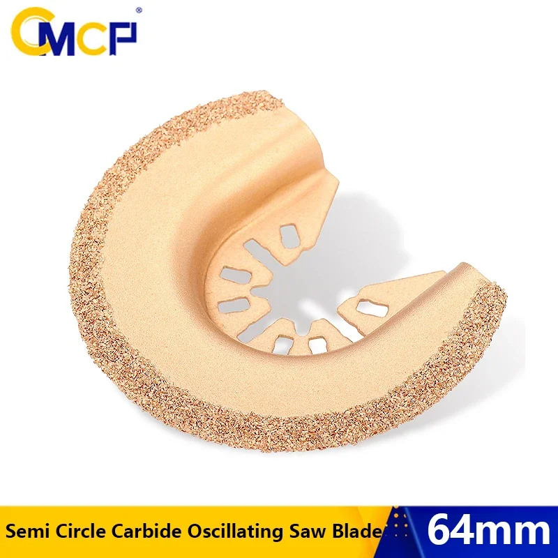 CMCP 1pc 64mm Multi Tool Saw Blade Quick Change Oscillating Half Circle Carbide Cutting Disc For Power Tools