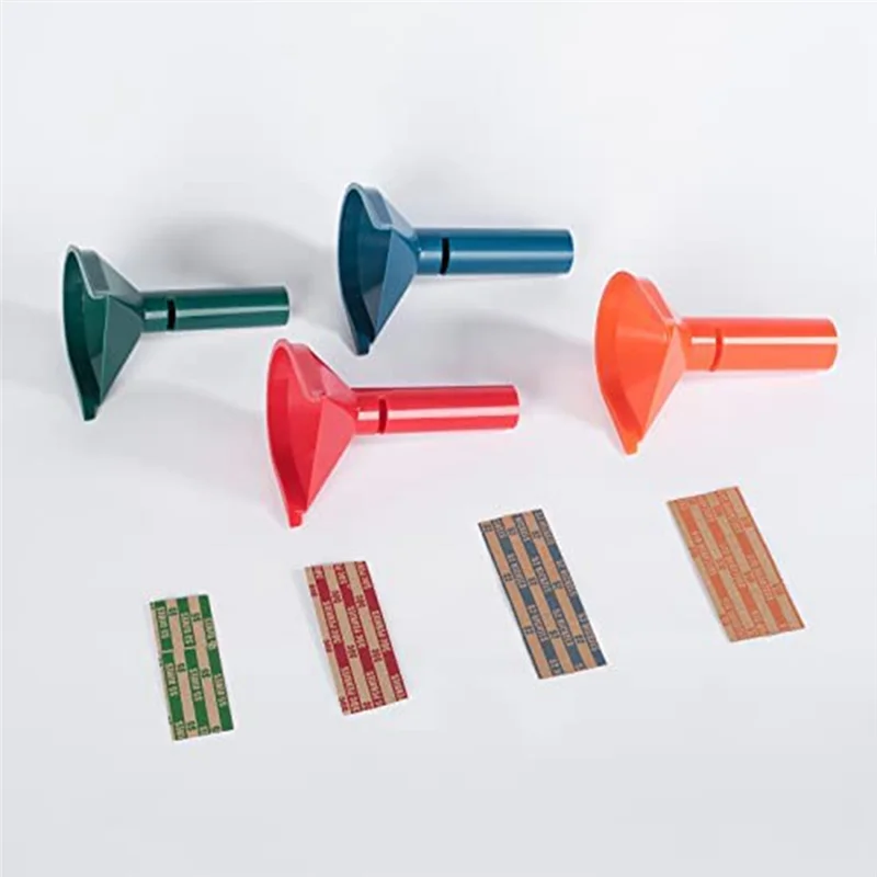 B49B-Сортировщик монет с обертками для монет с 150 шт. обертками для рулетов для монет в ассортименте, пластиковые трубки для всех монет