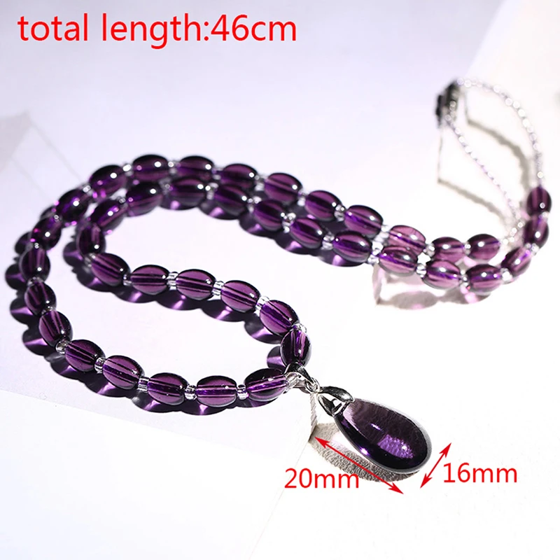 Amethyst Necklace Crystal Pendant Necklace Collarbone Chain Craft Purple Crystal Decorativas Raw Stone Pendant Necklace Jewelry