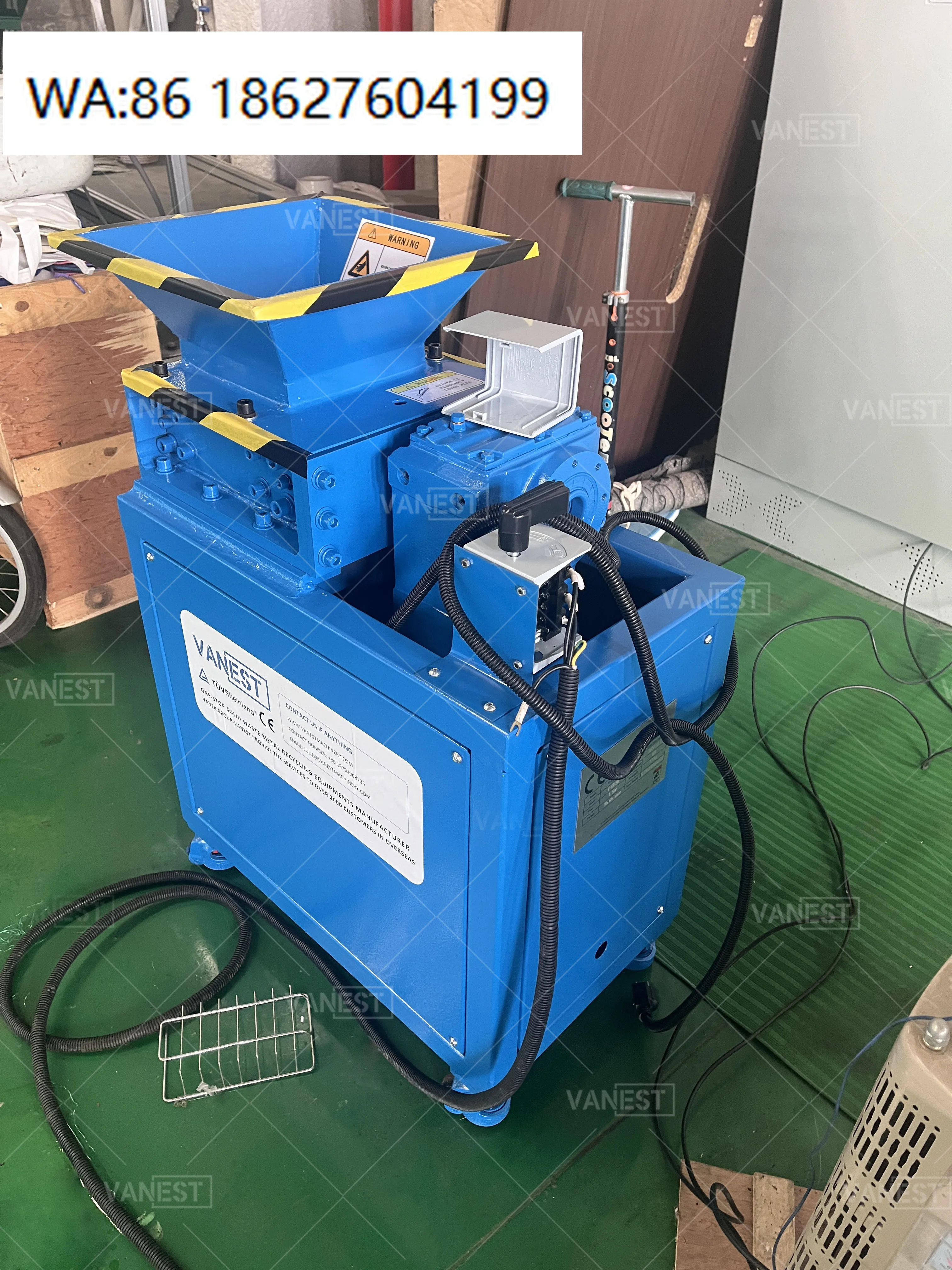 CE Certified Industrial Shredder Multi Waste Processor Euro Pallet Plastic Rubber Metal Iron Wood Disposal Unit