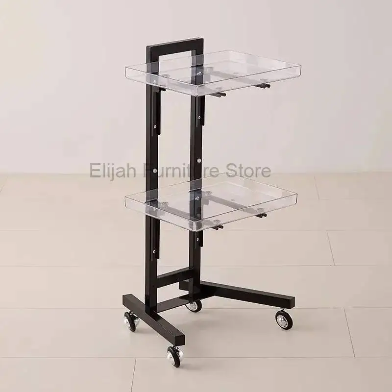 

Small Trolley Beauty Salon Salon Cart Equipment Acrylic Hair Tools for Hair Cutting and Folding Organizer Furniture