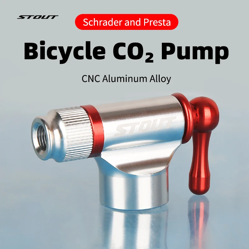 Mini Bicycle CO2 Inflator CNC Aluminum Alloy Bike Tire CO2 Pump Fit to Schrader/Presta Valve Knob Handle Air Controllable