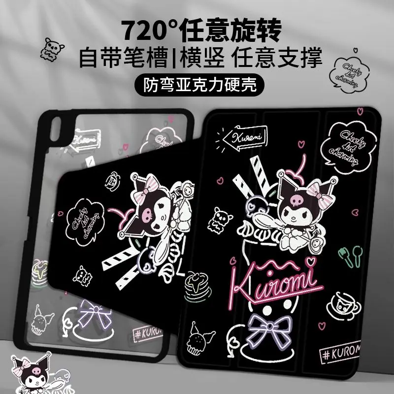 كورومي 720 ° حافظة دوارة لجهاز iPad Pro 11/Air 6/5/Mini 6، غطاء حامل أكريليك ثلاثي الطي مع فتحة قلم رصاص مقاومة للصدمات #2