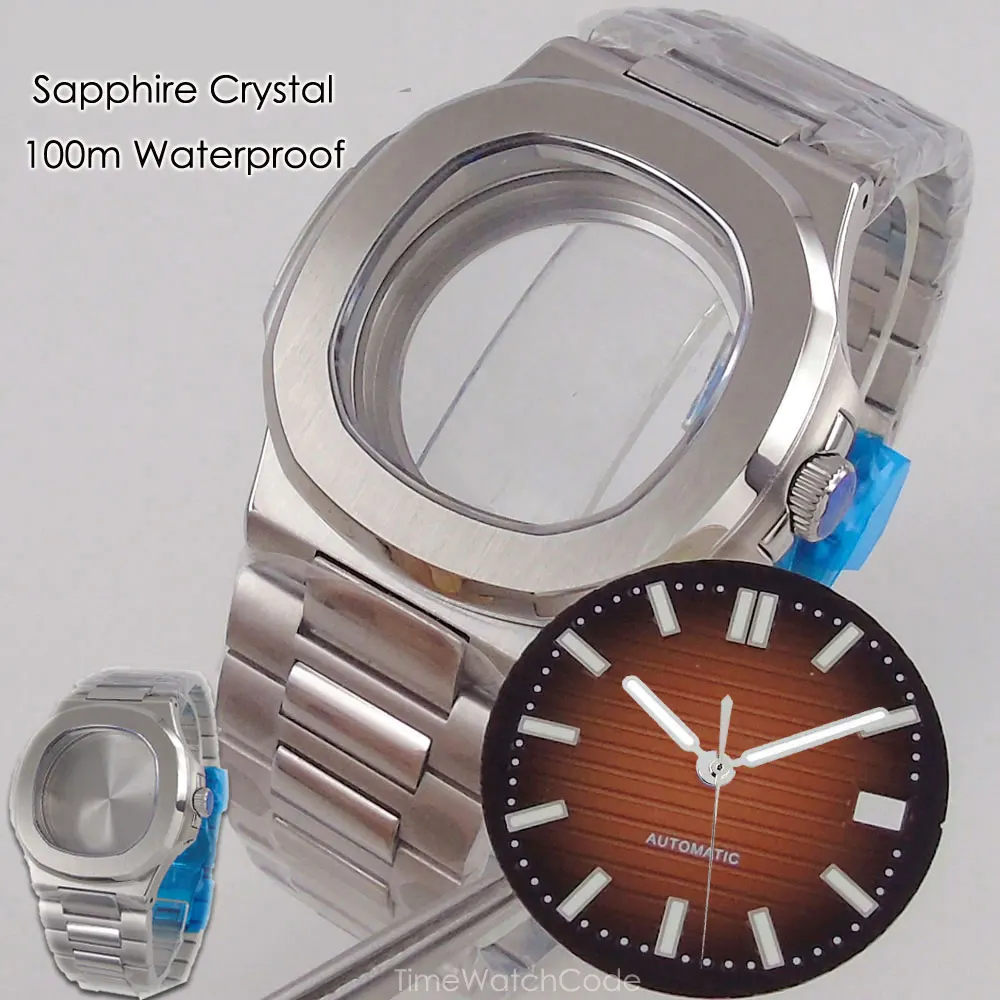 

10BAR Watch Case for Nautilus Style Watches for NH34 NH35 NH36 NH38 NH70 NH71 NH72 4R35/36 Movt MOD Case Waterproof 40mm 316L