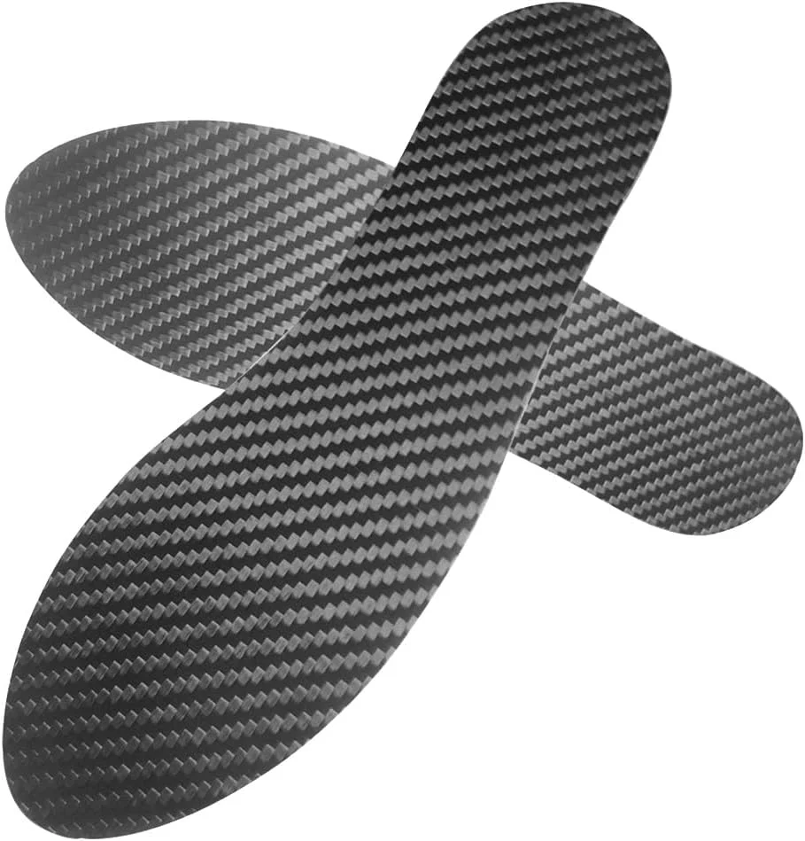 Solette in fibra di carbonio al 100% opaca in twill 3K: supporto per arco alto, leggere e stabili, adatte per la corsa, il basket e il calcio