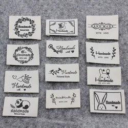 200pcs handmade label/cloth private label printed cotton label tag garment print tag clothing cotton label